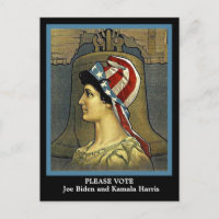 Beautiful Vintage Lady Liberty Pro Biden & Harris
