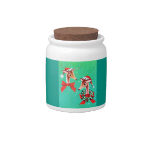Beautiful Vintage Mid Century Mod Reindeer Candy Jar