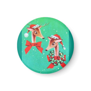 Beautiful Vintage Mid Century Mod Reindeer Magnet