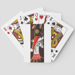 Beautiful Vintage Mid Century Reindeer Poker Cards