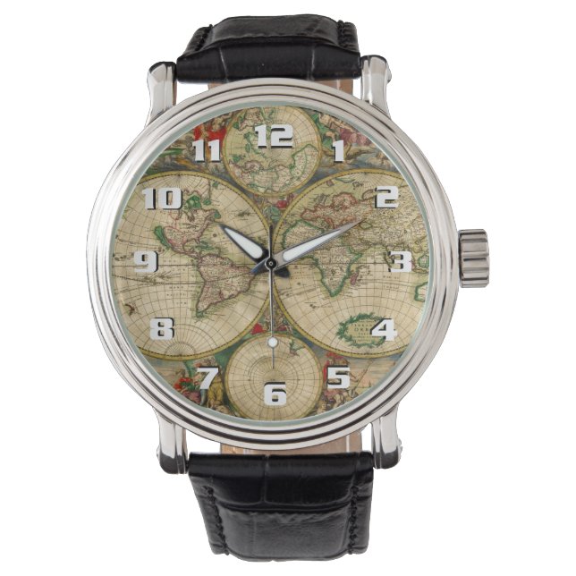 Beautiful Vintage old world Map Awesome Watch (Front)
