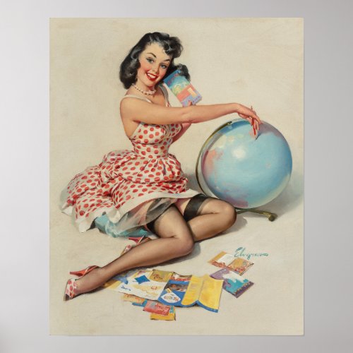 Beautiful Vintage Pin Up Art Poster _ Gil Elvgren