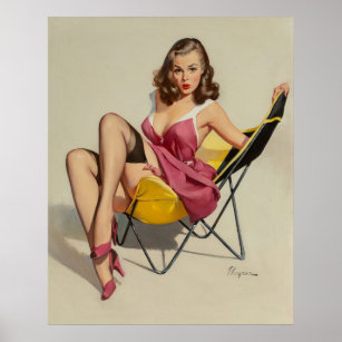  Picnic Pin-Up Girl Gil Elvgren Print Art Print - 8 in x 10 in -  Unmatted, Unframed: Posters & Prints