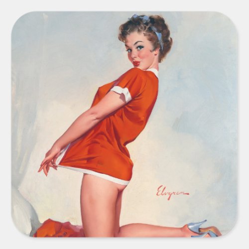 Beautiful Vintage Pin Up Girl Classic Stickers