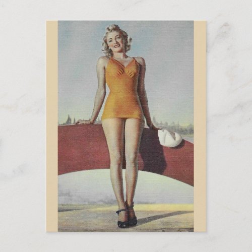 Beautiful Vintage Pin Up Girl Photo Postcard 