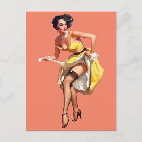 Beautiful  Vintage pin up girl postcard