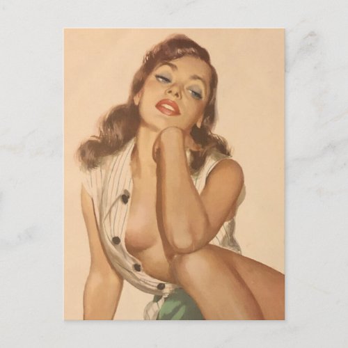 Beautiful Vintage Pin Up girl Postcard