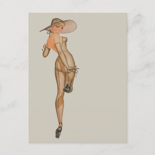 Beautiful Vintage Pin Up girl Postcard