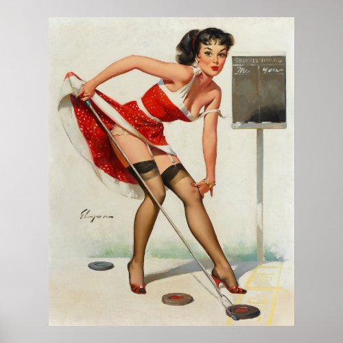 Beautiful Vintage Pin Up Girl Poster