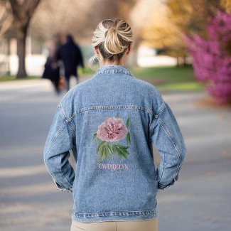 Beautiful Vintage Pink Peony and Monogram Name