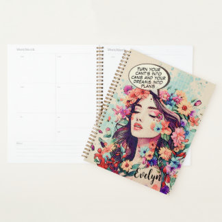 Beautiful Vintage Pop Art ‘Make Dreams Into Plans’ Planner