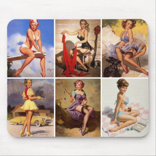 Beautiful Vintage Retro Pin Up Girl Mouse Pad