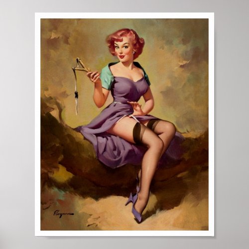 Beautiful Vintage Retro Pin Up Girl Poster