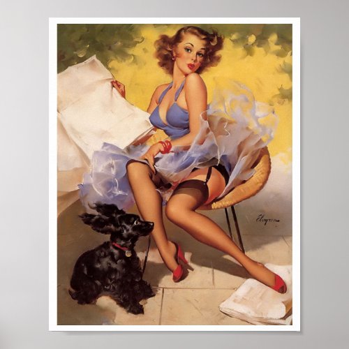 Beautiful Vintage Retro Pin Up Girl Poster