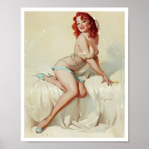 Beautiful Vintage Retro Pin Up Girl Poster