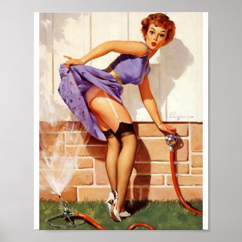 Beautiful Vintage Retro Pin Up Girl Poster