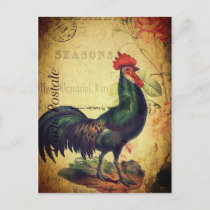 Beautiful Vintage Rooster Postcard