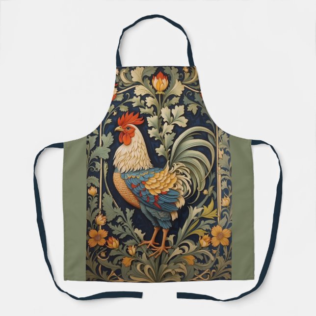 Beautiful Vintage Rooster William Morris Inspired Apron (Front)