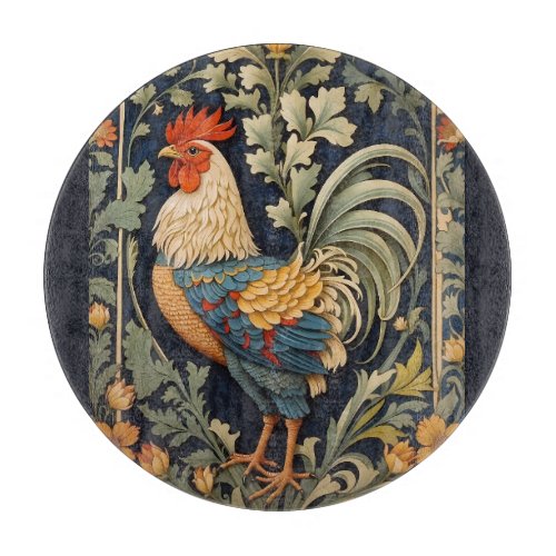 Beautiful Vintage Rooster William Morris Inspired Cutting Board