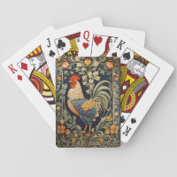 Beautiful Vintage Rooster William Morris Inspired  Playing Cards
