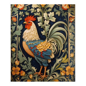 Beautiful Vintage Rooster William Morris Inspired  Poster
