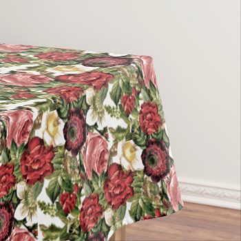 Beautiful Vintage Rose Mauve Pink Floral  Tablecloth by Susang6 at Zazzle