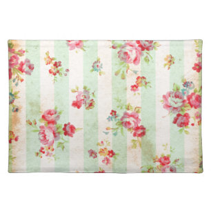 Beautiful vintage roses and other flowers cloth placemat
