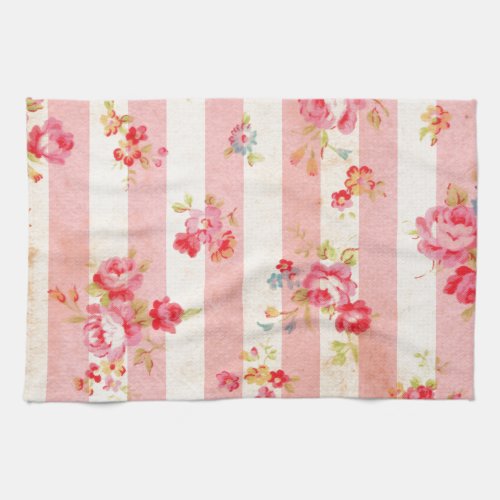 Beautiful vintage roses and other flowers kitchen towel