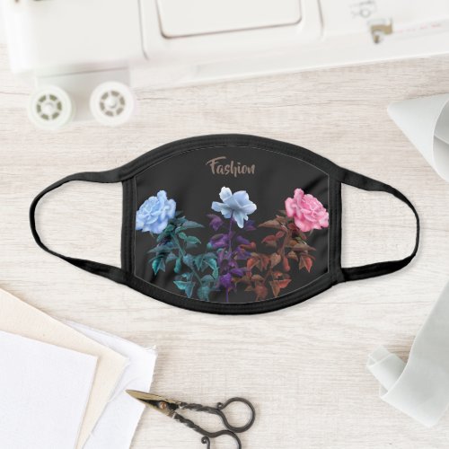 Beautiful Vintage Roses Flowers Garden Watercolor Face Mask
