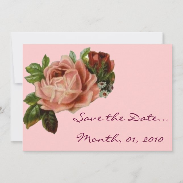 Beautiful Vintage Roses Invitations (Front)