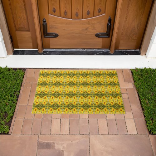 Beautiful Vintage Rustic Sunflower Pattern Doormat