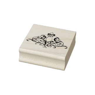 BEAUTIFUL VINTAGE SCROLLS RUBBER STAMP