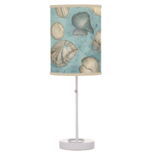 Beautiful Vintage Seashells In Blue Table Lamp