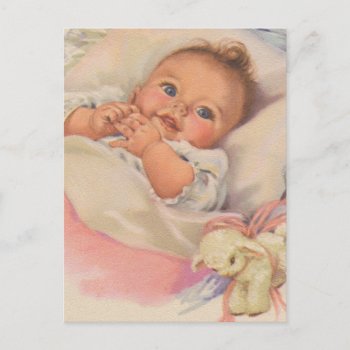Beautiful Vintage Smiling Baby Postcard by tyraobryant at Zazzle