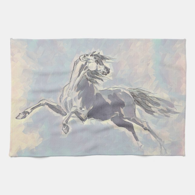 Beautiful Vintage Style Horse Art Kitchen Towel (Horizontal)
