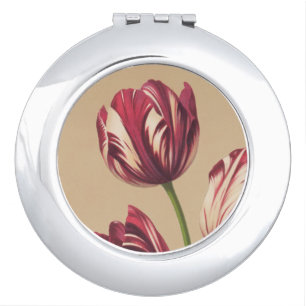 Beautiful Vintage Tulips Art Compact Mirror