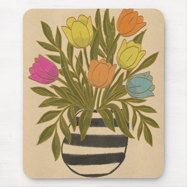 Beautiful Vintage Tulips Mouse Pad (Front)