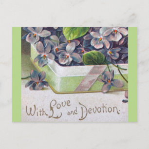 Beautiful Vintage Victorian Violet Valentine Holiday Postcard