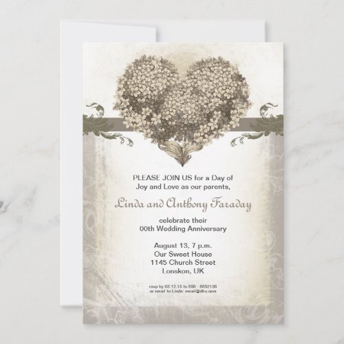 beautiful vintage wedding anniversary invitation