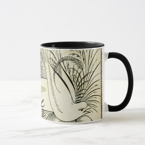 Beautiful Vintage white dove surrounded by foliage Mug