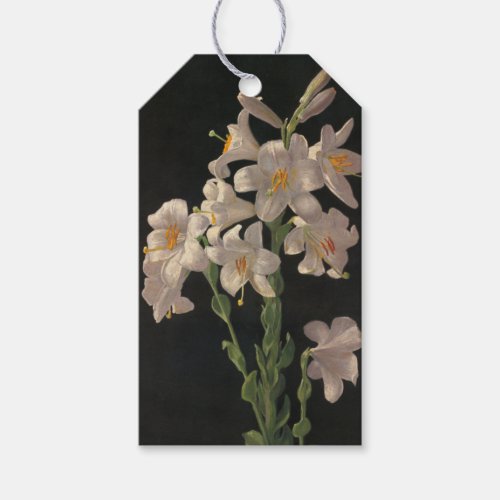 Beautiful Vintage White Easter Lilies Gift Tag