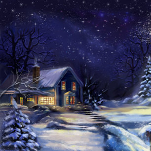 Beautiful Vintage Winters Night Puzzle