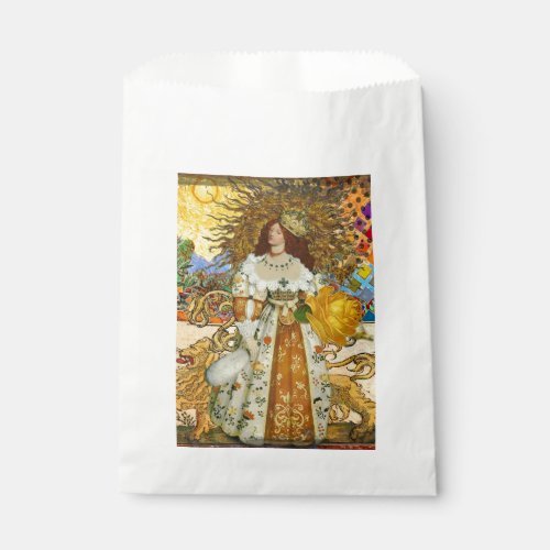 Beautiful Vintage Woman Golden Sun Favor Bag