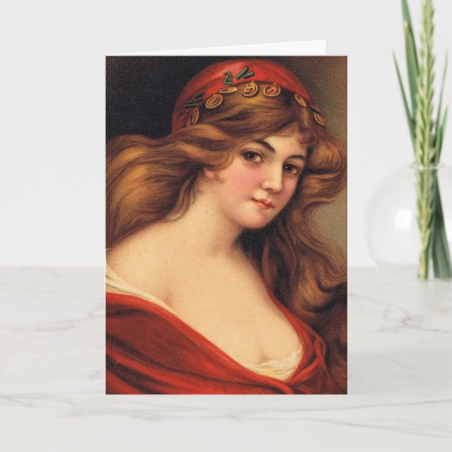 Beautiful Vintage Woman, Mother's Day Card (Front)