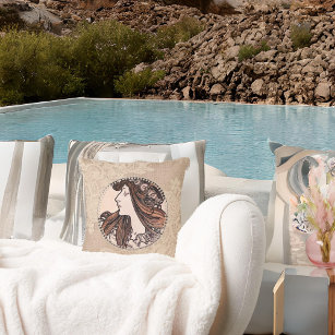 Vintage lace shop throw pillows