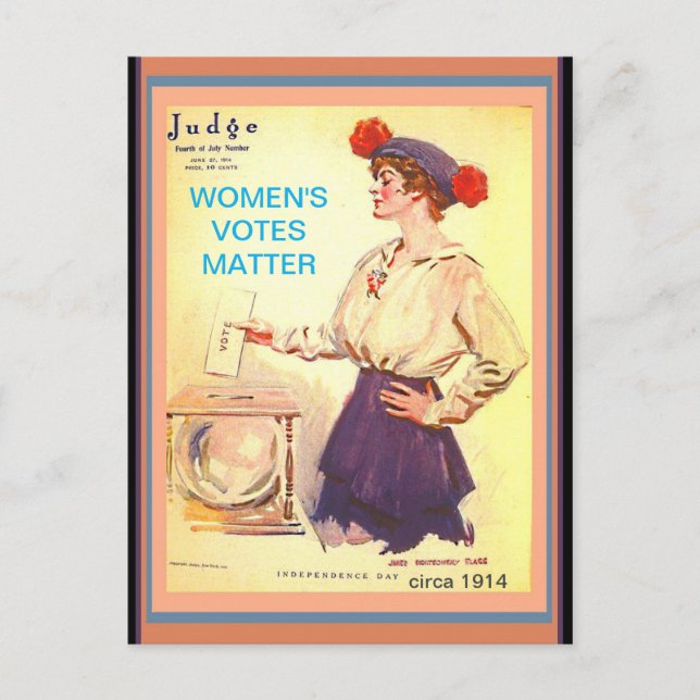 Beautiful Vintage Women's Voting Rights 1914 copy Postcard (Front)