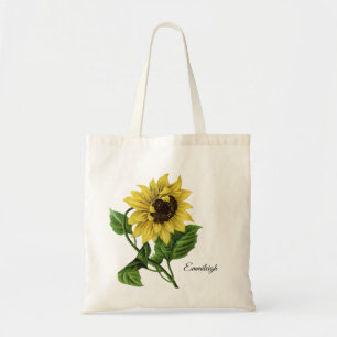 Beautiful Vintage Yellow Brown Sunflower Tote Bag