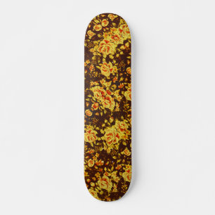 Beautiful vintage yellow flowers skateboard