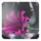 Beautiful violet flower encased in crystal glass