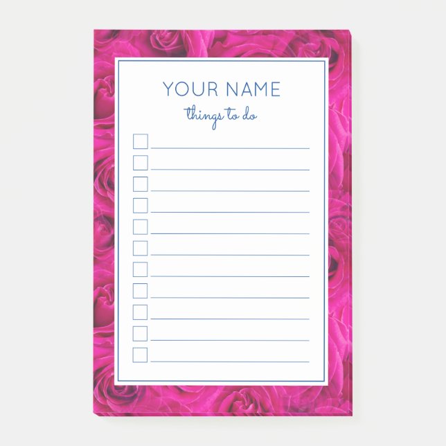 BEAUTIFUL VIOLET ROSES TO DO LIST NOTES (Front)